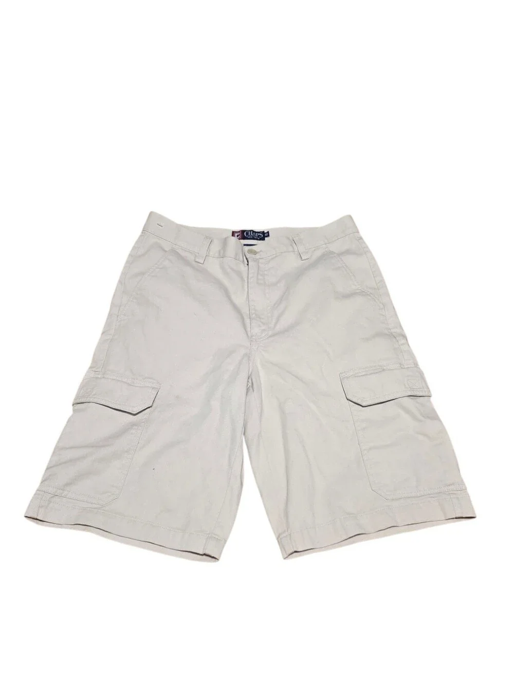 Chaps Preppy 100% Cotton Twill Cargo Shorts Off White Size 30